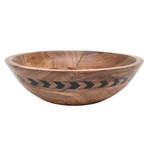 Millwood Pines Wapello Wood Fruit Bowl Wayfair